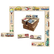 Wood domino games - transport Puzzle, Wooden Montessori homeschool blocks