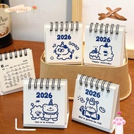 EUCALYTUSMY 2026 Desk Calendar, Mini Portable Coil Calendar,  Cartoon Calendar Plan Book Desktop Orn