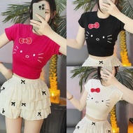 BODY-hugging CROPTOP WITH MEO CR MEONO CAT FACE PRINTED