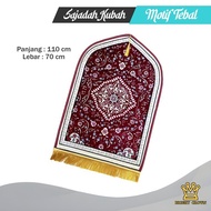 MERAH Bright Crown Quba Prayer Rug with Tassel Motif 70X110cm/ Aesthetic Dome Prayer Rug - Red Eid P