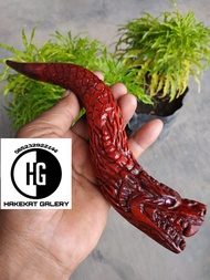 pipa rokok AKAR BAHAR MERAH UKIR NAGA GALAK RH 186