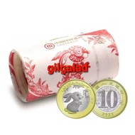 KOIN CHINA 10 YUAN 2023 BIMETAL SHIO KELINCI PER ROLL 20 KEPING