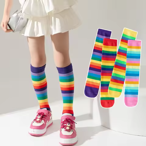 Girls' Long Socks Spring-Autumn Socks Children's Socks Half-Height Socks Fashionable Matching Long S