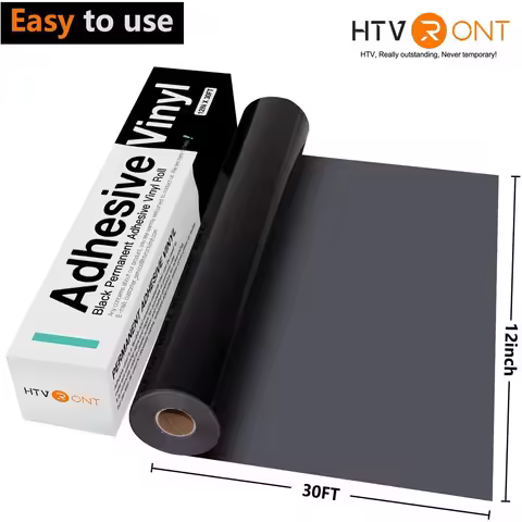 HTVRONT 12"X30ft/30x900cm Glossy Permanent Adhesive Vinyl Roll for Cricut Craft Cutter DIY Cup Glass