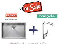 Franke Undermount Kitchen Sink + Hansgrohe Focus Single Lever Kitchen Mixer