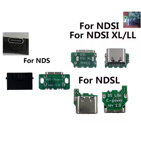 1-10Pcs Charging Socket USB Type-C For Nintendo NDS/NDSL/NDSi NDSi XL LL USB-C Replacement Charge Po
