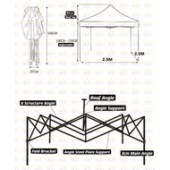 【Ready stock】✻✽TKTT 8x8 Feet PREMIUM Quality Foldable Canopy Tent Gazebo Folding Portable Tent Kanopi Khemah Bermutu Tin