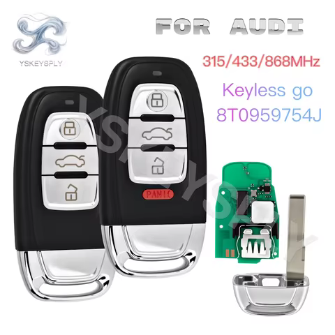 YSKEYSPLY Key Fob β For Audi S6 Q5 A6L A4 A5 A7 Smart Entry 315/433/868 MHz FCCID 754J 754D/H/F/C/B