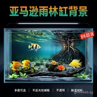Popular new rainforest tree root aquarium background sticker8K Hd5D Aquarium wallpaper, 3D aquarium 