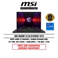 MSI Sword 16 HX B14VFKG 1074 (16" FHD+ IPS 144Hz/i7-14650HX/16GB DDR5/1TB SSD/RTX4060/Win11/2Y)
