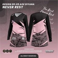 Jersey Murah Design Muslimah Flower pink Tshirt Muslimah Jersey Ombak Exclusive Oversized Murah Plus