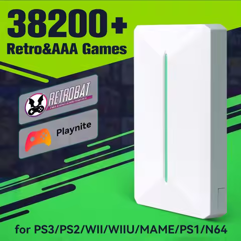 500GB External Game Hard Drive Playnite&Retrobat Game Console with 38200+Games for PS3/PS2/WII/WIIU/