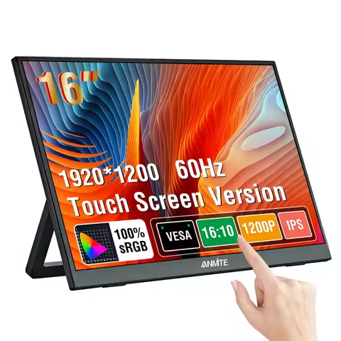 Anmite 16-Inch Portable Touch Monitor Non-touch optional 1200P HDR 16:10 For XBox PS4 / 5 Switch Cel