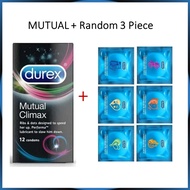 Durex Condom Mutual Climax + 3 random piece Kondom Tahan Lama Condom Kondom For Men 12pcs Extra Long