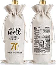 70th Birthday Gift Ideas for Women Men, 70 Years Old Birthday Party Decoration Wine Bag Gifts, Happy