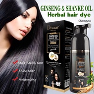 Ginseng and snake oil dyeing shampoo, hair root discoloration shampoo, blackening shampoo, hair dye