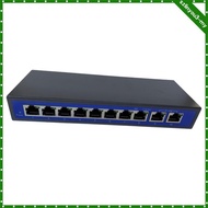 [SzlinyoubeMY] 9 Port 10/100Mbps 8 POE Port & 2 Uplink Power Over Ethernet Switch Adapter New