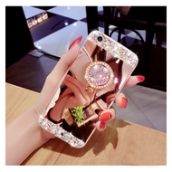 For OPPO F7 F5 F1S A37 A83 Diamond Customize Mirror Phone Case With Ring