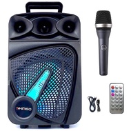 KIMISO QS-823 8 Inch LED Portable Super Bass Speaker Bluetooth/USB/TF/LED Light