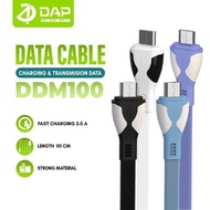 (RETAIL) DAP Data Cable DDM100 Micro DDT100 Type-C 100cm Fast Charging 2.4A Flat Model Cable