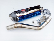 ท่อไอเสียมอไซ ท่อนินจา ชุดท่อสลิปออน  Kawasaki Ninja(คาวาซากิ นินจา) ZX25R +โยชิ R77รุ้งปากเคฟล่า17 