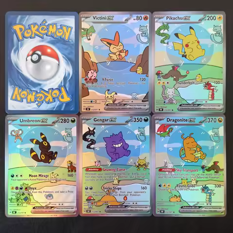 DIY/PTCG 2023 Pokemon Bubble Series Cards Victini ex Umbreon Gengar Dragonite Pikachu ex Holo Textur