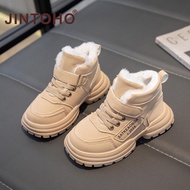 JINTOHO Fashion Winter Warm Fur Girls Boots Outdoor Non-slip Snow Boots for Kids