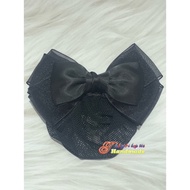 Handmade black mesh bun clip with chiffon K101-M1 hair clip hair accessories