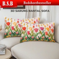 BSB_ 1PCS Sarung Bantal Bunga Pillow Case, Hiasan untuk Sofa Rumah,Sarung Bantal Linen, 30x50cm, Hia