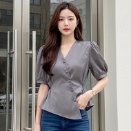 AMELIA Blouse Size XL Wolfis Premium Women's Casual Formal Blouse Top with Tie