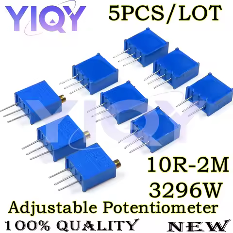 5PCS 3296W-104 103 105 3296W 10 50 100Ohm 1K 2K 5K 10K 20K 50K 100K 200K 500K 1M 2M Ohm 200R 500R Ad