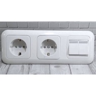 2 gang double socket + 2-way series switch Panasonic hotel/
