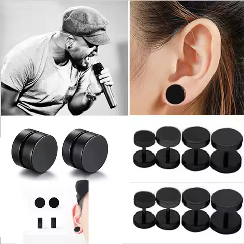 1Pair Anime Character Geto Suguru Cosplay Earrings Ear Clips Black Stud Earrings Men Anime Cos Props