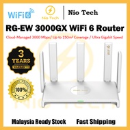 NioTech RG-EW3000GX WiFi 6 Router Dual-WAN Gigabit Router High Speed Dual Band 2.4GHz + 5Ghz Wireles