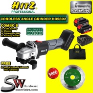HITZ Professional 20V Brushless Cordless Angle Grinder HB-5802 HB5802 HB 5802, Bosch Diamond Disc (ECO)(Different Type)
