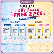 [BUY 1, FREE 2 Pcs] PURELEAF Face Paper Mask (10pcs) - H2O Hydration or Collagen / PURELEAF 面膜 (10片盒