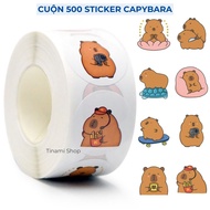 Set of 100 500 capybara capybara stickers, package sealing stickers, size 2.5cm