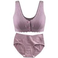 New Maternity Nursing Bra And Panties Set 34-42 Size Wireless Seamless Bra M-XXXL Size Soft Cotton Lower Waist Panties 6 Color