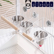 GLENES Cage Mounted Bird Feeder, Acrylic Large Capacity Bird Food Dispenser, Practical Hangable Anti