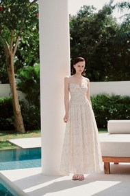 OLV - Đầm hoa 2 dây maxi chất liệu tơ mềm mịn bồng xòe phù hợp đi biển Eivor Fleur Dress