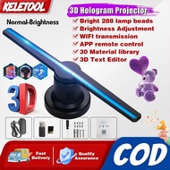 3d LED WiFi hologram fan hologram projector 3D Holographic Display 356 Lamp Beads Naked Eye Air Imag