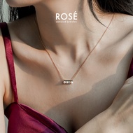 Rosé Jewelry - Ariel Pearl Necklace Women's Rose Gold Hypoallergenic 925 Rose Gold Coating Moissanit