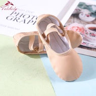 hot【DT】 Leather Pointe Shoes Sole Slippers Children Practice Ballet Dancing Training Use 3 Colors