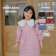 KOREAN STYLE CHILDREN'S DRESS, BANANA GIRLS' DRESS, PREMIUM FUKURO JACQUARD MATERIAL KIDS DRESS GIRL