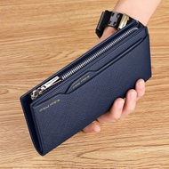 Paul Men's Multi-Slot Long Zipper Vgenuine Leather Wallet