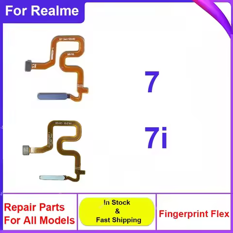 Fingerprint Sensor Flex Ribbon For Realme 7 7i 4G 5G Global Asia Version Finger Print Touch ID Home 