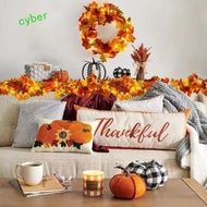 CYBERLINX Red Autumn Maple Leaves, Creative 1.7m Artificial Maple Garland, Hanging Vine Silk Maple L