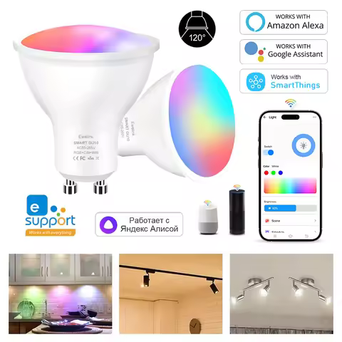 ZigBee GU10 WIFI Smart LED Bulbs 5W LED Lamp 100 to 240V RGB C+W Spotlight Bulb EWelink APP Control