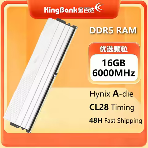KingBank Origina DDR5 RAM 16GB 6000MHz Hynix Chip A-die CL28 High Performance for Desktop PC Memory