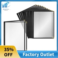 12 Pack A4 Menu Protective Case Double  Edge (Black, 2 Pages/4 Views - 8.5 Inch X 11 Inch)